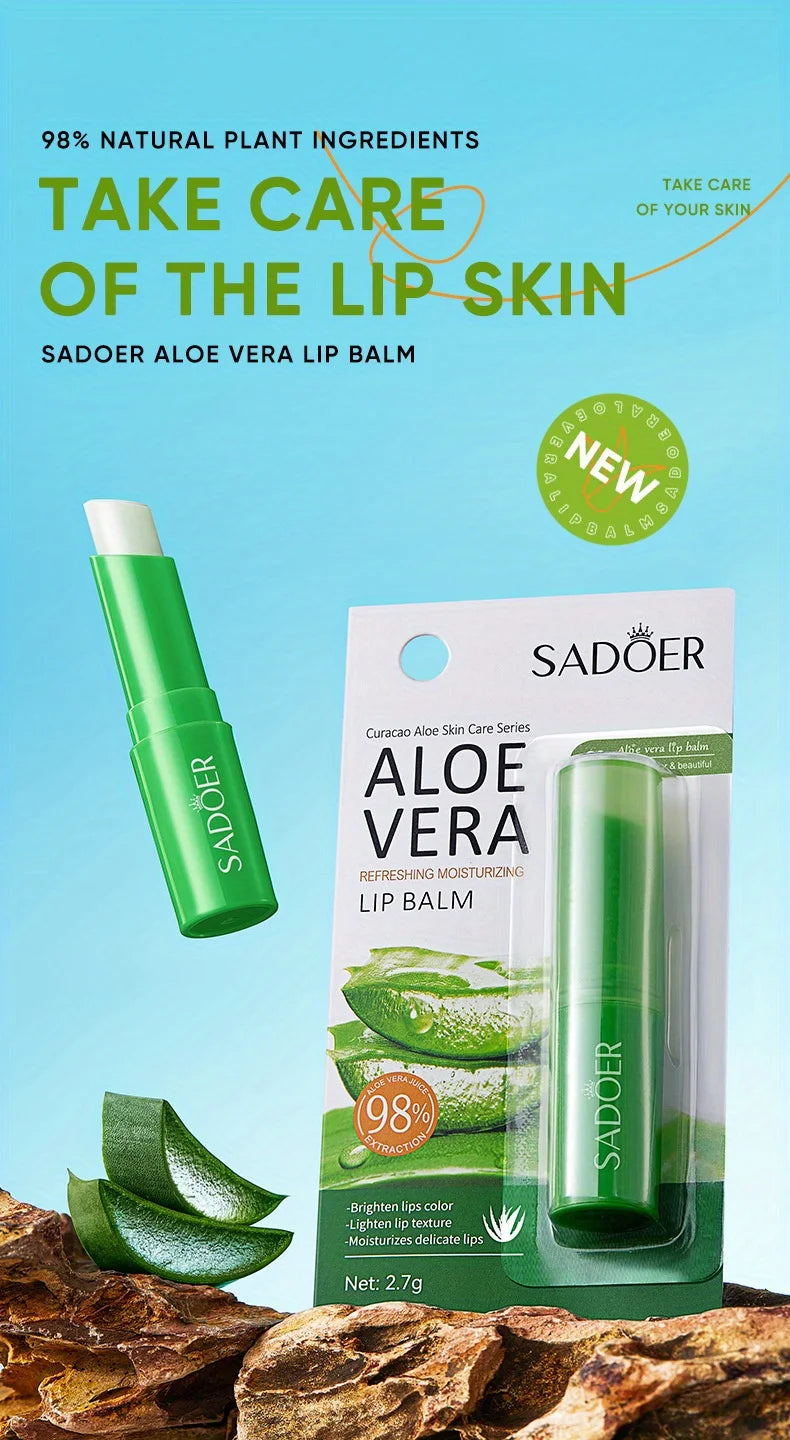 Bálsamo labial de aloe nutritivo, refrescante, hidratante e hidratante que previene grietas y reparar los labios suaves no irritantes