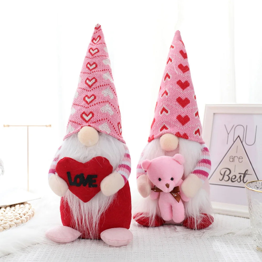 Faceless Gnome Plush Doll for Wedding Valentines Day Decorations for Mother's Day Home Desktop Ornament Xmas New Year Gifts