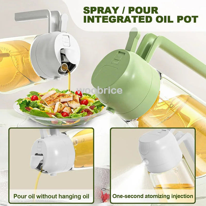 2in1 Kitchen Spray Oil Dispenser 500ml Oil  Sprayer Polisher for Air Fryer Salad Grilling Roasting Cooking Kitchen Acceesories