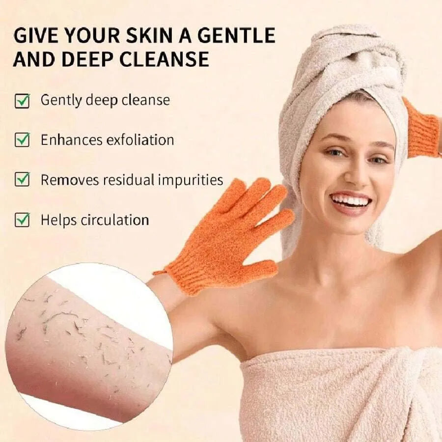 Guantes de ducha exfoliantes reversibles, guantes exfoliantes para el cuerpo, herramientas de limpieza, toalla de baño, productos de baño, exfoliante de espalda, 2 uds./6 uds./12 Uds.