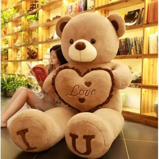 80 100cm Big I LOVE YOU Teddy Bear Plush Toys Lovely Stuffed Soft Pillow Doll Kids Toys Birthday Girlfriend Valentine's Day Gift