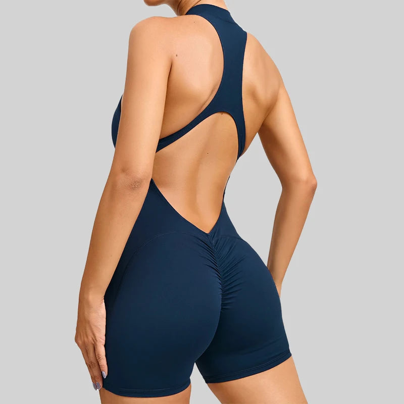 Mono deportivo corto sin mangas para mujer, conjunto de gimnasio, ropa de Yoga, peleles de entrenamiento, traje de una pieza, monos de recreación al aire libre monos para mujer conjuntos de ropa para mujer