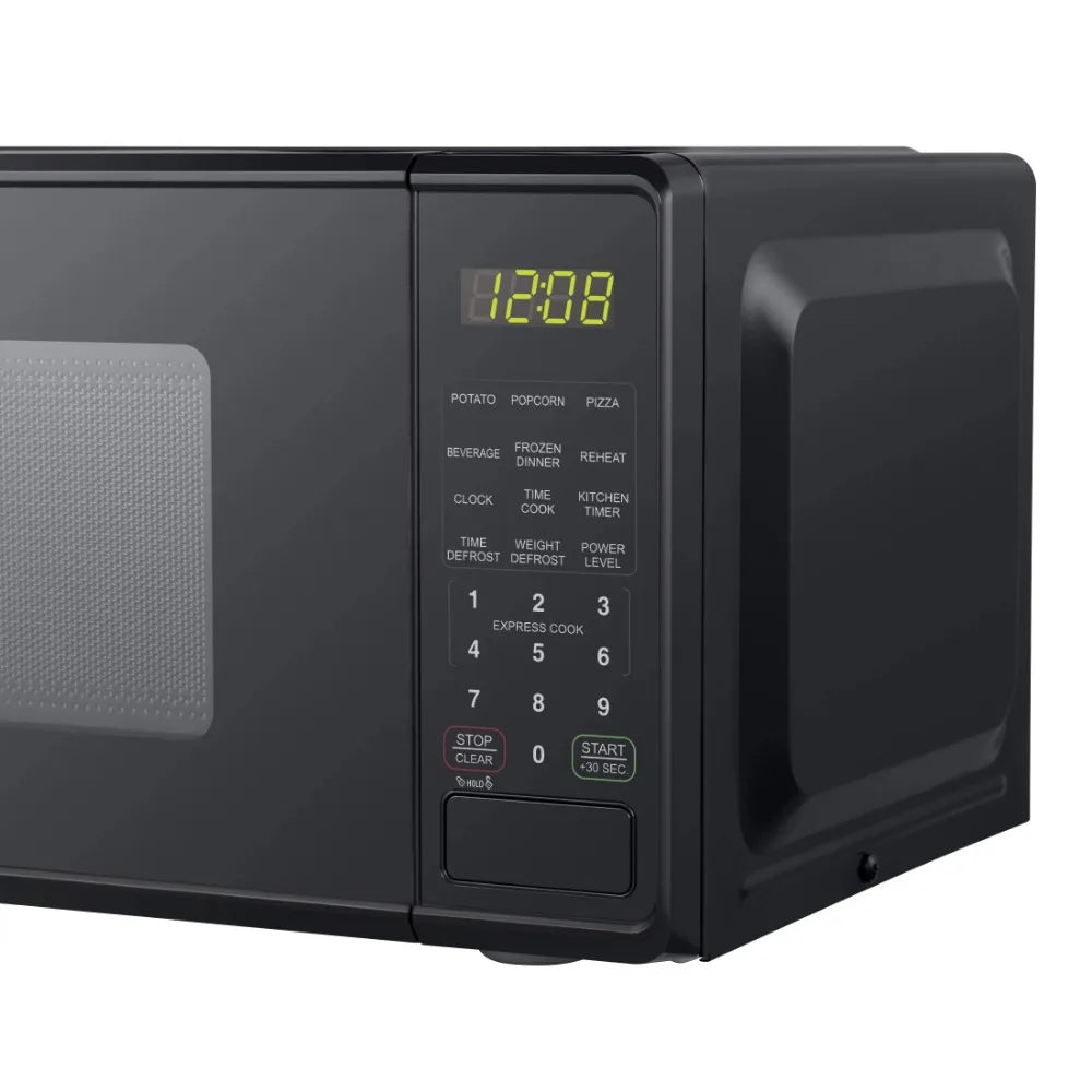 Microwave Oven, 700 Watts, Black, New, LED Display, Kitchen Timer, Household Tabletop Microwave Oven