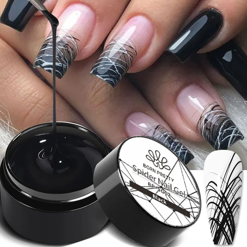 White Black Silver Spider Drawing Gel Nail Polish UV Painting Outline Gel Varnish Nails Art All For Manicure