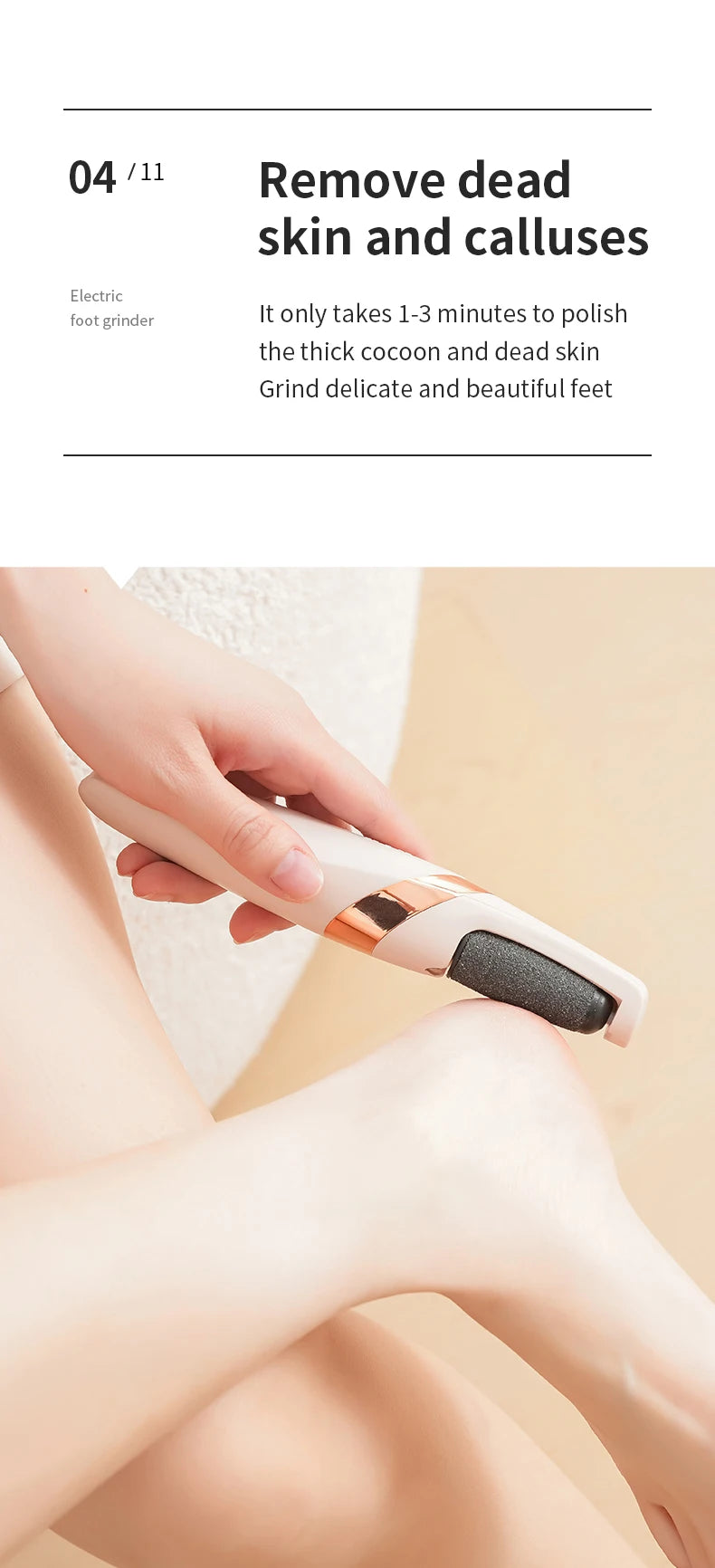 Amoladora de pies eléctrica automática, frotamiento de callos de pies, pedicura, eliminador de callos de piel muerta para máquina de belleza de pies