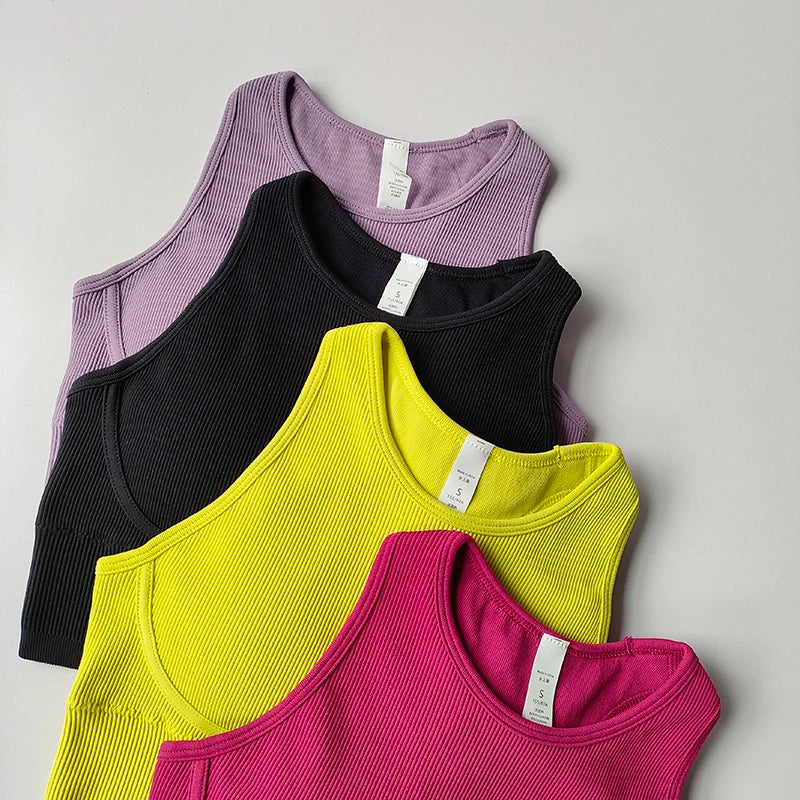 Sports Underwear Integrated Fixed Chest Pad for Women's Yoga Suit Vest Tight and Slimming Fitness Bra I-shaped Back Bra Clothes