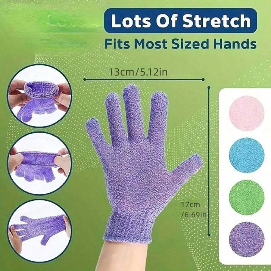 Guantes de ducha exfoliantes reversibles, guantes exfoliantes para el cuerpo, herramientas de limpieza, toalla de baño, productos de baño, exfoliante de espalda, 2 uds./6 uds./12 Uds.