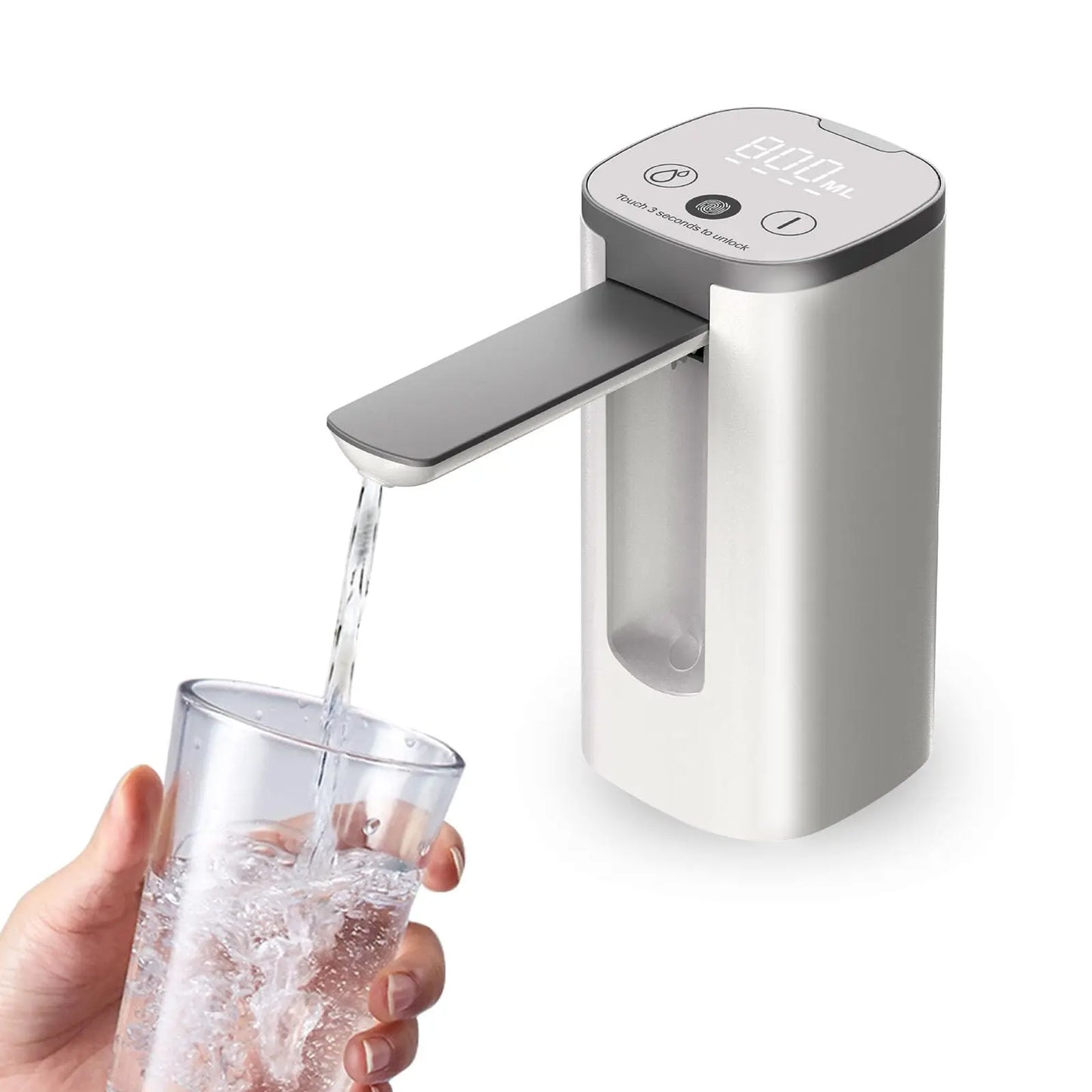 Water Bottle Dispenser, Universal Foldable Automatic Water Bottle Pump with Display, Portable Electric Drinking Water Pump