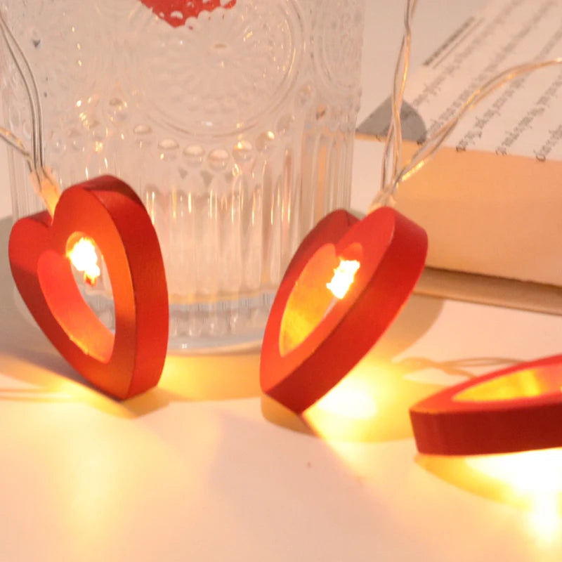 10pcs Valentine's Day Gift Anniversary Decorations heart shape fairy ligths