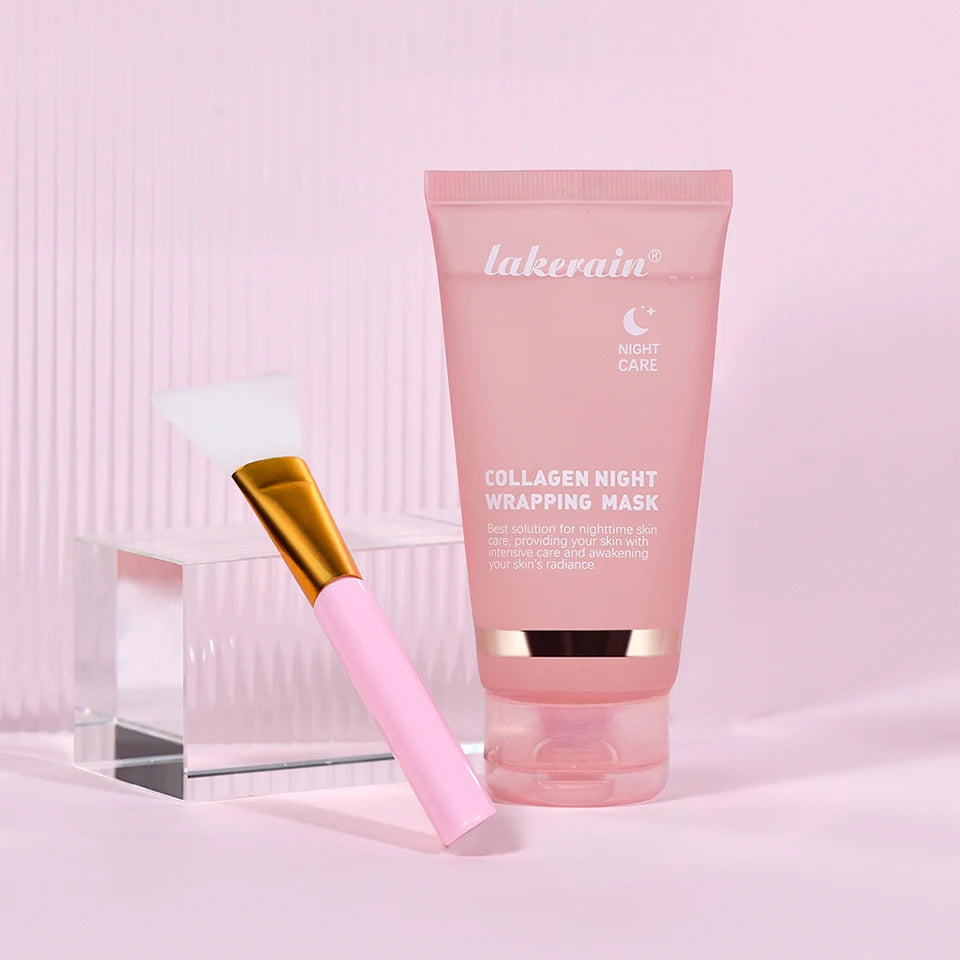 Mascarilla Facial de colágeno, paquete de envoltura nocturna, elasticidad, cuidado de hidratación, reduce la flacidez, Colágeno Hidrolizado para