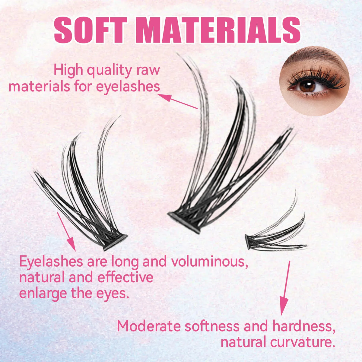Kit de extensión de pestañas DIY, 200 piezas, racimo, unión y sello, herramientas de maquillaje para pegar, accesorios de pegamento