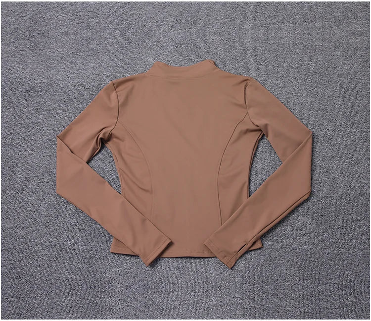 Chaqueta deportiva para mujer, camisa de manga larga, abrigo de entrenamiento, ropa de entrenamiento de gimnasia, ropa deportiva de Yoga