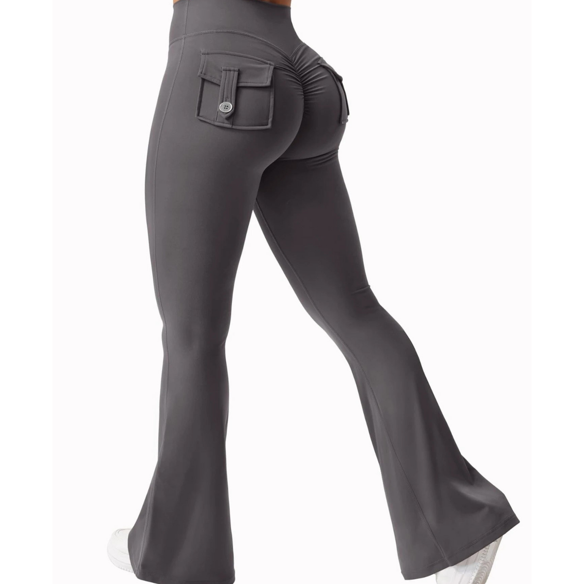 Las más nuevas mallas de Yoga de pierna ancha y alta elasticidad para mujer, sensación desnuda, ropa de trabajo de compresión para Fitness con bolsillos, pantalones de Yoga ﻿