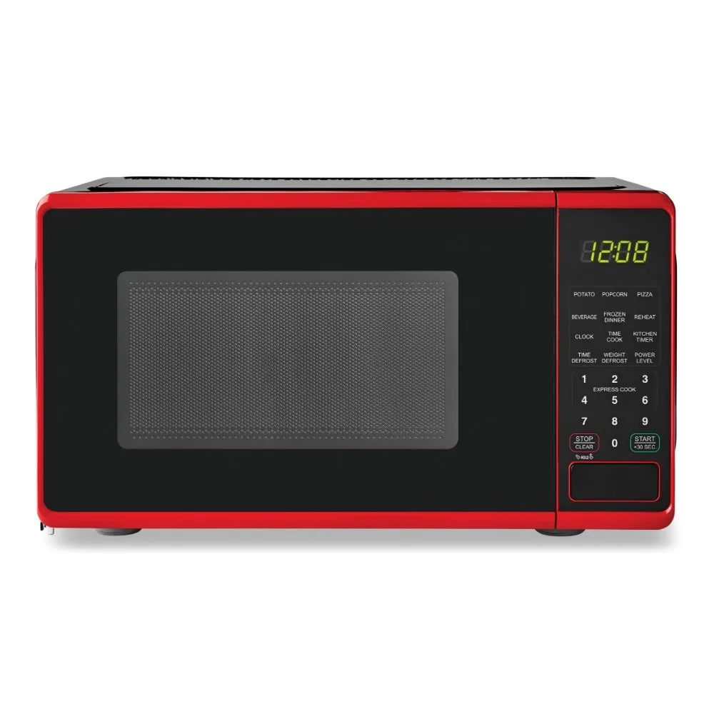 Microwave Oven, 700 Watts, Black, New, LED Display, Kitchen Timer, Household Tabletop Microwave Oven