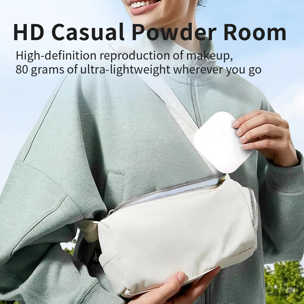 Espejo Compacto con Luces, Aumento 1X/2X, Espejo de Maquillaje LED Portátil, Plegable, de Bolsillo, para Viaje, Regalo o Bolso