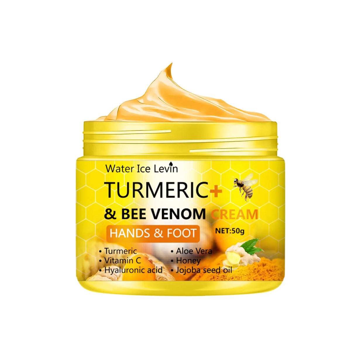 Crema antisecado para pies con veneno de abeja y cúrcuma, reparación de grietas para manos, crema para el cuidado de la piel, pies muertos, piel de las manos