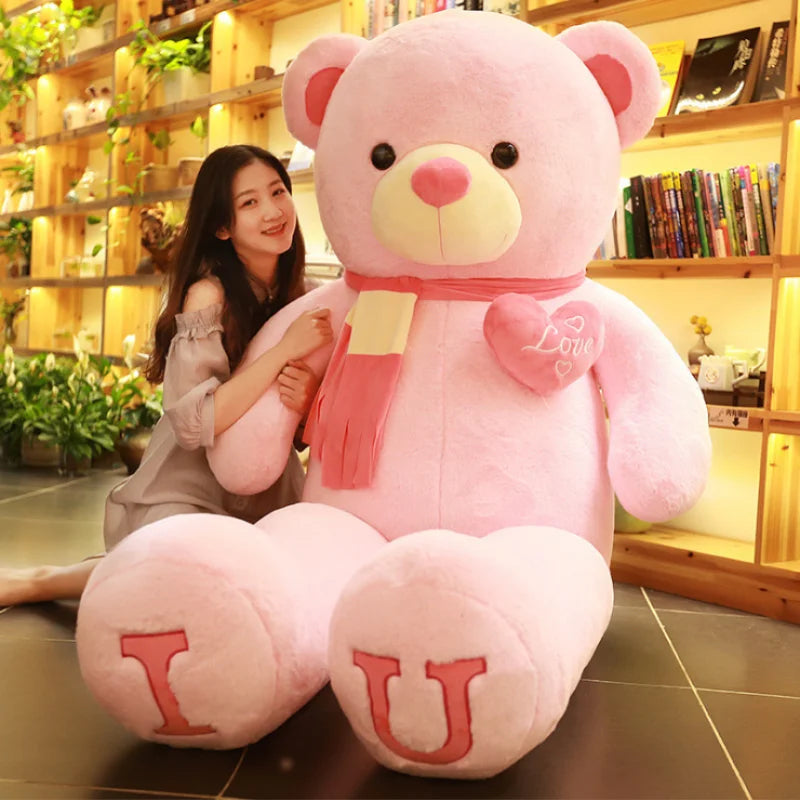 80 100cm Big I LOVE YOU Teddy Bear Plush Toys Lovely Stuffed Soft Pillow Doll Kids Toys Birthday Girlfriend Valentine's Day Gift