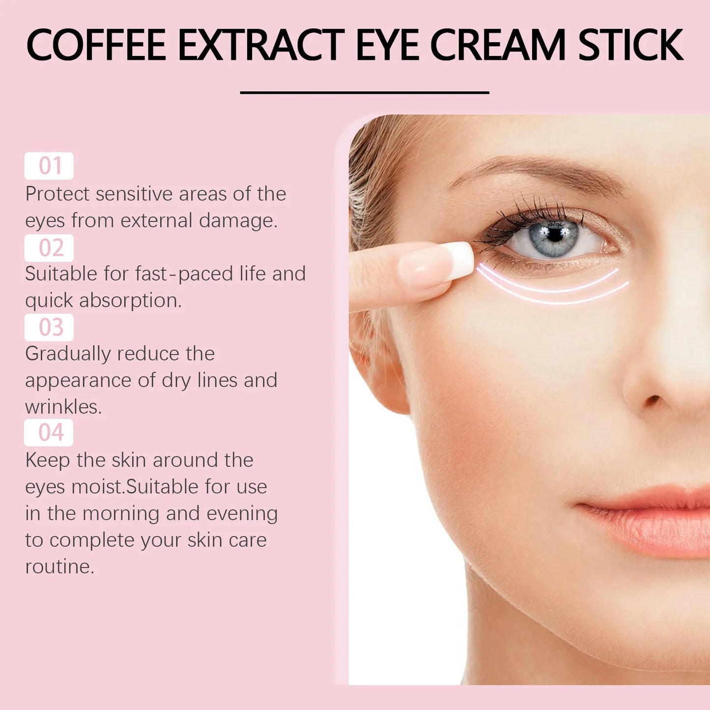 Caffeine Eye Cream Lifting Firming Anti Wrinkle Fade Fine Lines Remove Eye Bag Dark Circle Hydrating Moisturizing Eye Care Cream