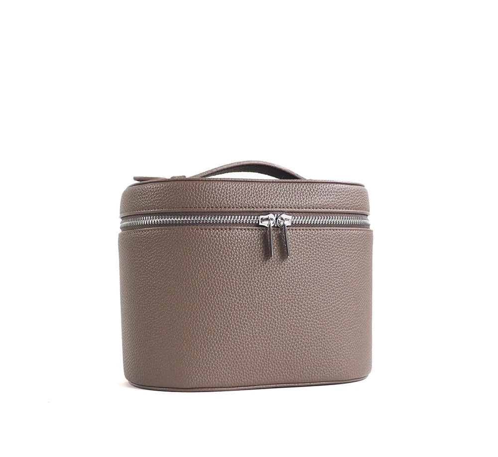 Caja de cosméticos de cuero  de gran capacidad con , bolsa de cosméticos portátil de viaje