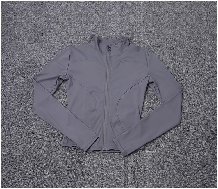 Chaqueta deportiva para mujer, camisa de manga larga, abrigo de entrenamiento, ropa de entrenamiento de gimnasia, ropa deportiva de Yoga