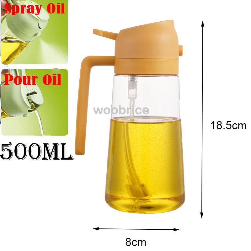 2in1 Kitchen Spray Oil Dispenser 500ml Oil  Sprayer Polisher for Air Fryer Salad Grilling Roasting Cooking Kitchen Acceesories