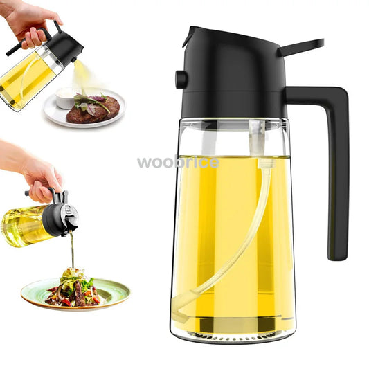 2in1 Kitchen Spray Oil Dispenser 500ml Oil  Sprayer Polisher for Air Fryer Salad Grilling Roasting Cooking Kitchen Acceesories