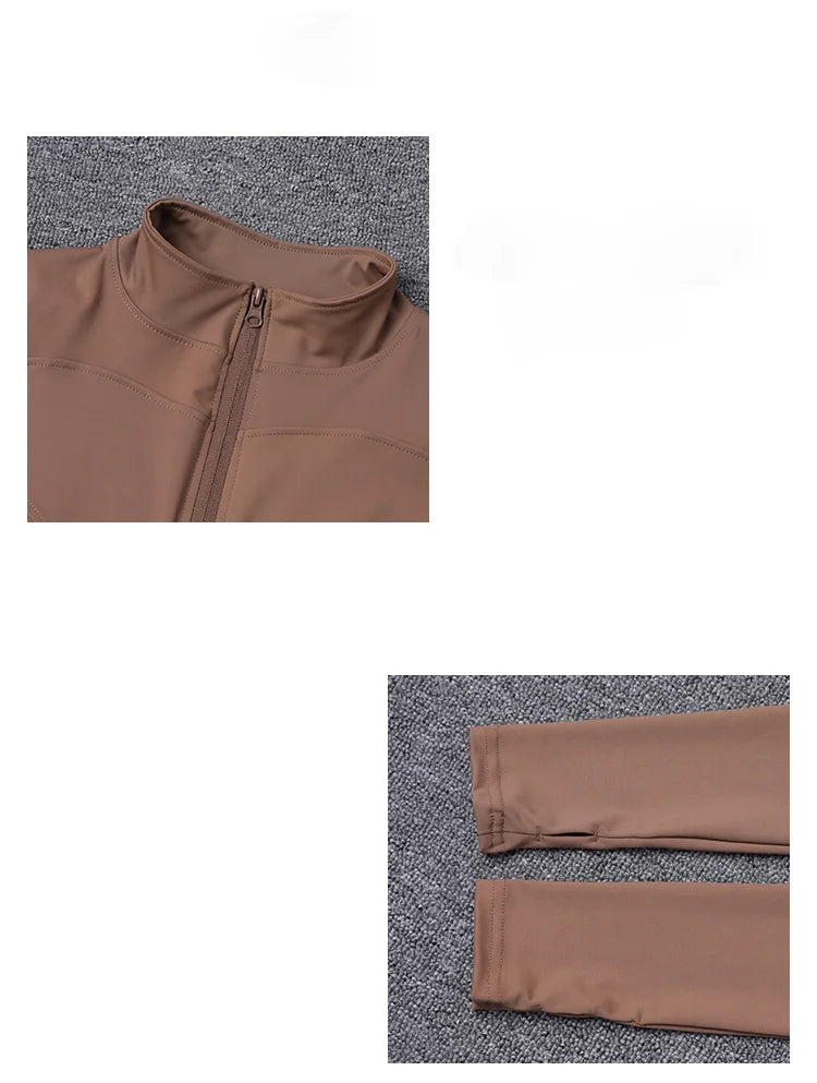 Chaqueta deportiva para mujer, camisa de manga larga, abrigo de entrenamiento, ropa de entrenamiento de gimnasia, ropa deportiva de Yoga