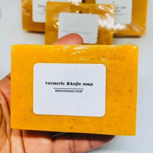 Turmeric Kojic Soap Dark Spot Acne Removal Even Skin Tone Mositen Smooth Skin Deep Cleansing Handmade Soap
